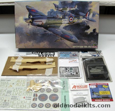 Hasegawa 1/48 Supermarine Spitfire Mk. IXC With Loon Models Fuselage Correction / Aries Cockpit / Eduard PE / Moskit Exhausts / Aeroclub V231 / WaterMark Decals Canadian Spitifre - RAF No. 316 Sq / No. 443 Sq, JT79 plastic model kit